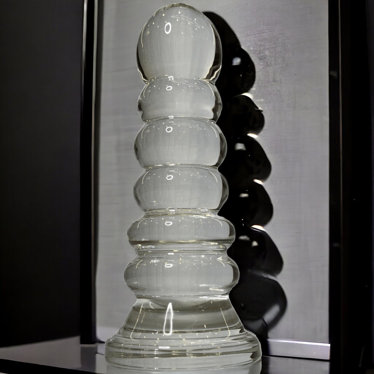 Elegant Solid Glass Phallic Decorative Sculpture a 1.3 Pound Versatile Art Piece with Erotic Appeal