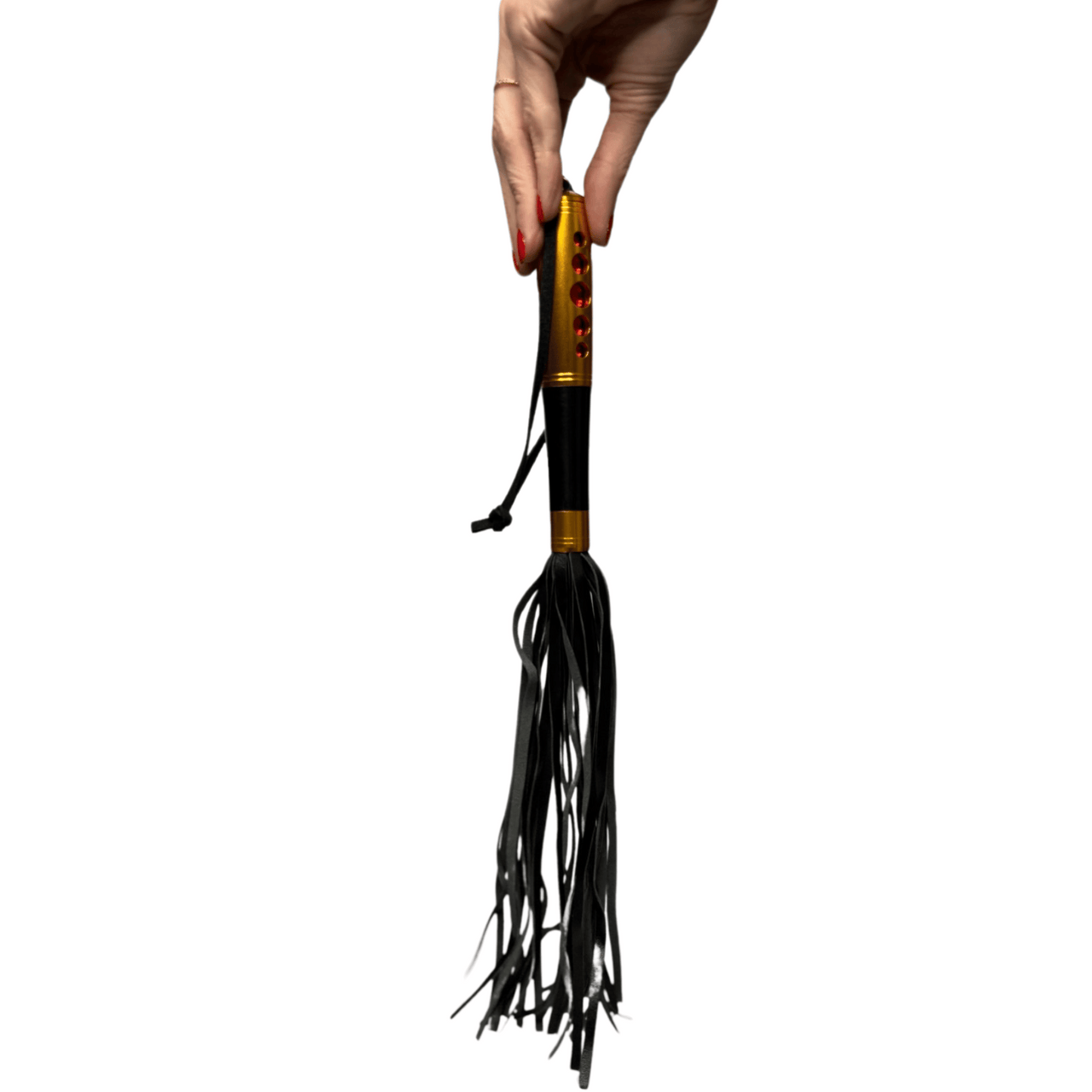 Decorative Flogger with Ornate Handle & Supple Leather Tassels Sensory Play Accessory