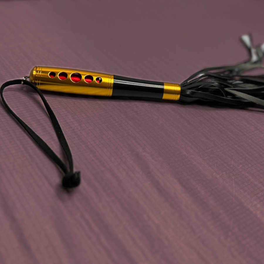 Decorative Flogger with Ornate Handle & Supple Leather Tassels Sensory Play Accessory