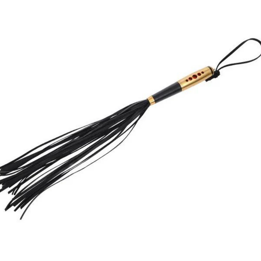 Decorative Flogger with Ornate Handle & Supple Leather Tassels Sensory Play Accessory