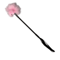 Thumbnail for Enchanting Dual Sensation Play Wand Pink Feathers & Black Rubber Tassels for Sensory Pleasures