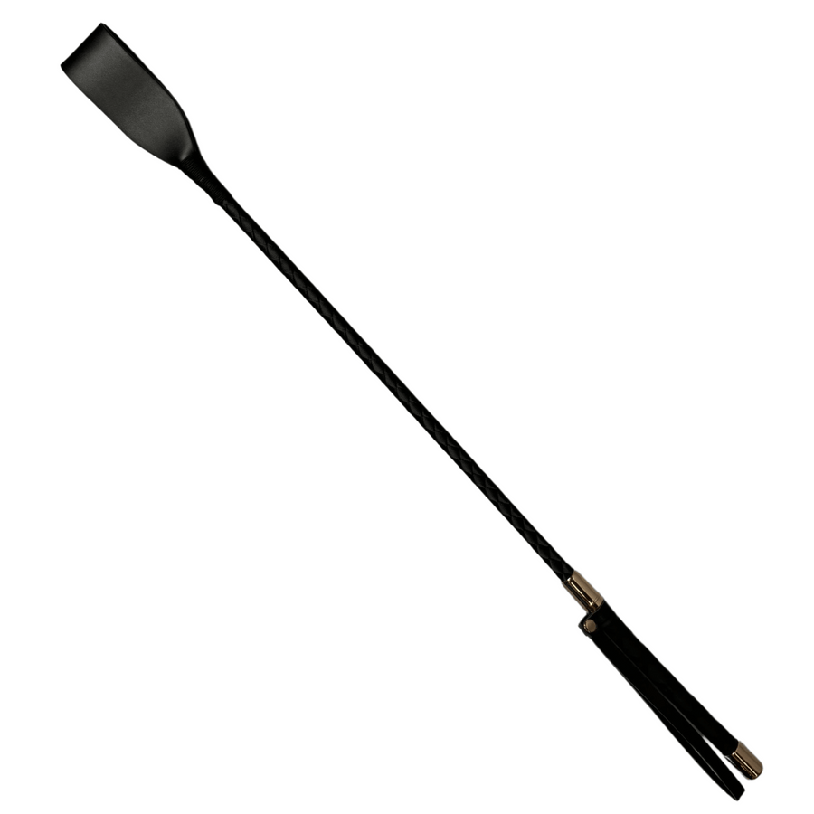 Luxurious Rose Gold 24” Crop with Woven Fabric Shaft and PU Leather Keeper Precision Control for Sensory Play