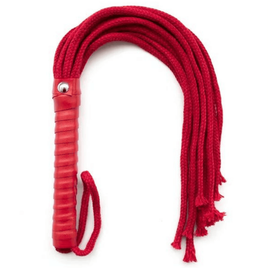 Sensory Experience Flogger Cotton Rope Flogger with PU Leather Handle for Enhanced Play