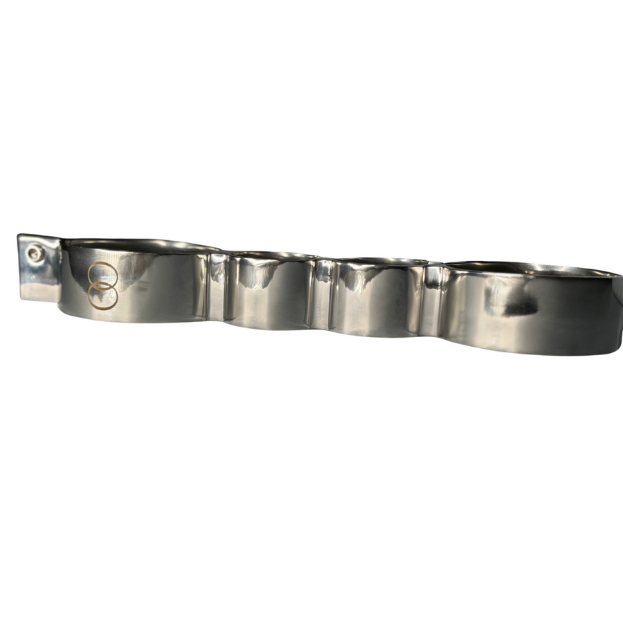 Roomsacred Solid Stainless Steel Luxury Wrist and Ankle Restraints Yoke Heavy Duty Adult Play Cuffs Smooth Polished Finish