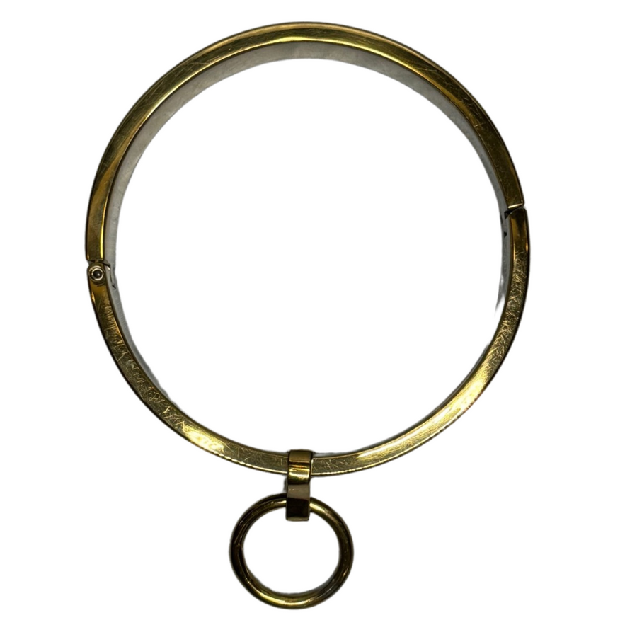 Roomsacred Love Collection Solid Stainless Steel Gold Bondage Collar Luxury Adult Restraint Neck Cuff