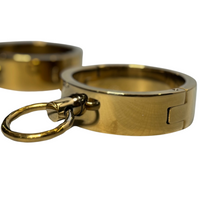 Thumbnail for Roomsacred Love Collection Gold Solid Stainless Steel Wrist Cuffs Luxurious Adult Bondage Restraint Play