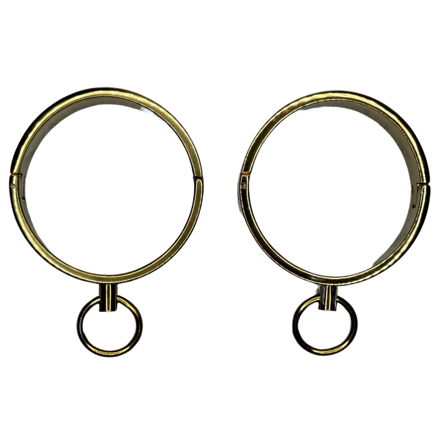 Ultra-Luxury Stainless Steel Ankle Cuffs Premium BDSM Restraints Velvet-Smooth Bondage Restraint Play