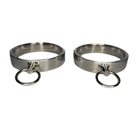 Thumbnail for Roomsacred Love Collection Solid Stainless Steel Silver Ankle Cuffs Luxurious Adult Bondage Restraint Play