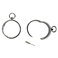 Thumbnail for Roomsacred Love Collection Solid Stainless Steel Silver Ankle Cuffs Luxurious Adult Bondage Restraint Play