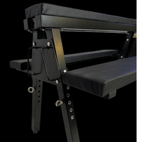 Thumbnail for CLOSEOUT Roomsacred Black Adjustable Height Flogging Horse Spanking Bench With Ankle and Wrist Cuffs