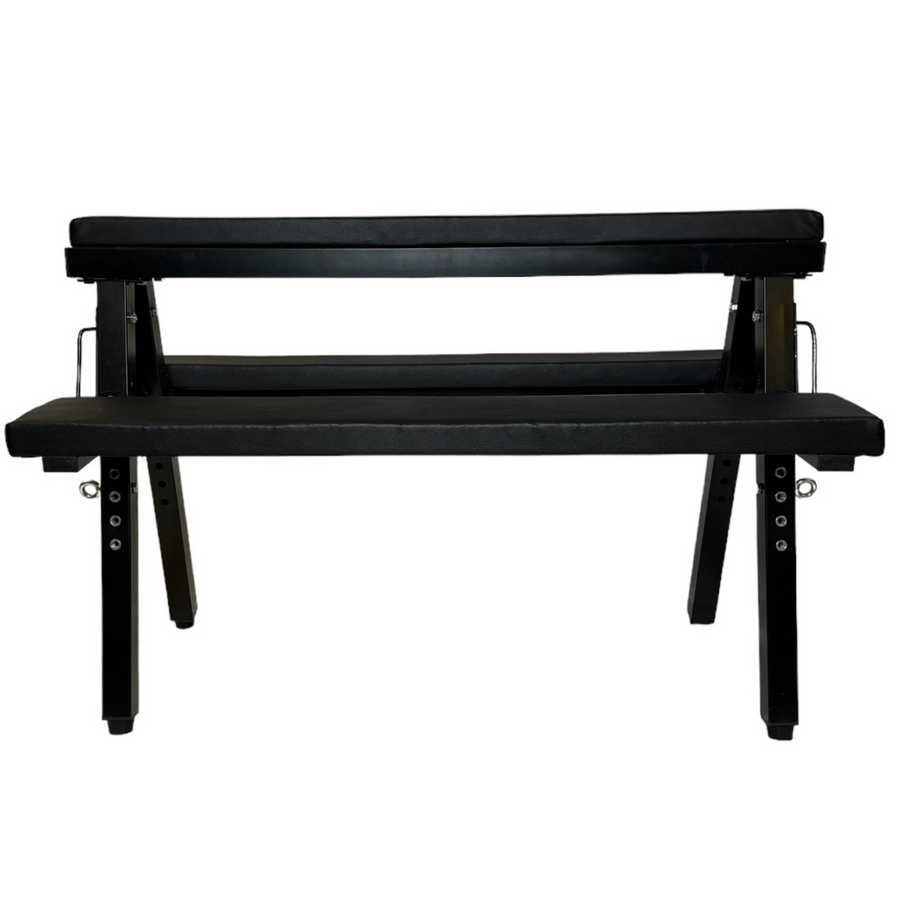 Roomsacred Black Adjustable Height Flogging Horse Spanking Bench With Ankle and Wrist Cuffs Adult Sex Room Furniture