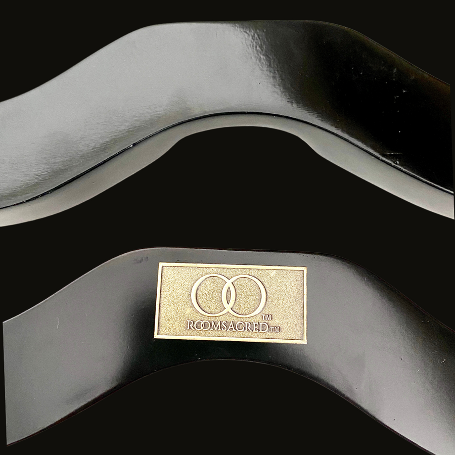 Black Wooden Humbler with Secure and Adjustable PU Leather Ankle Cuffs Control for BDSM Bondage Play