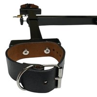 Thumbnail for Roomsacred Neck to Wrist Restraints Kit Premium Black Steel PU Leather Restraint Yoke Adult Cuffs Device
