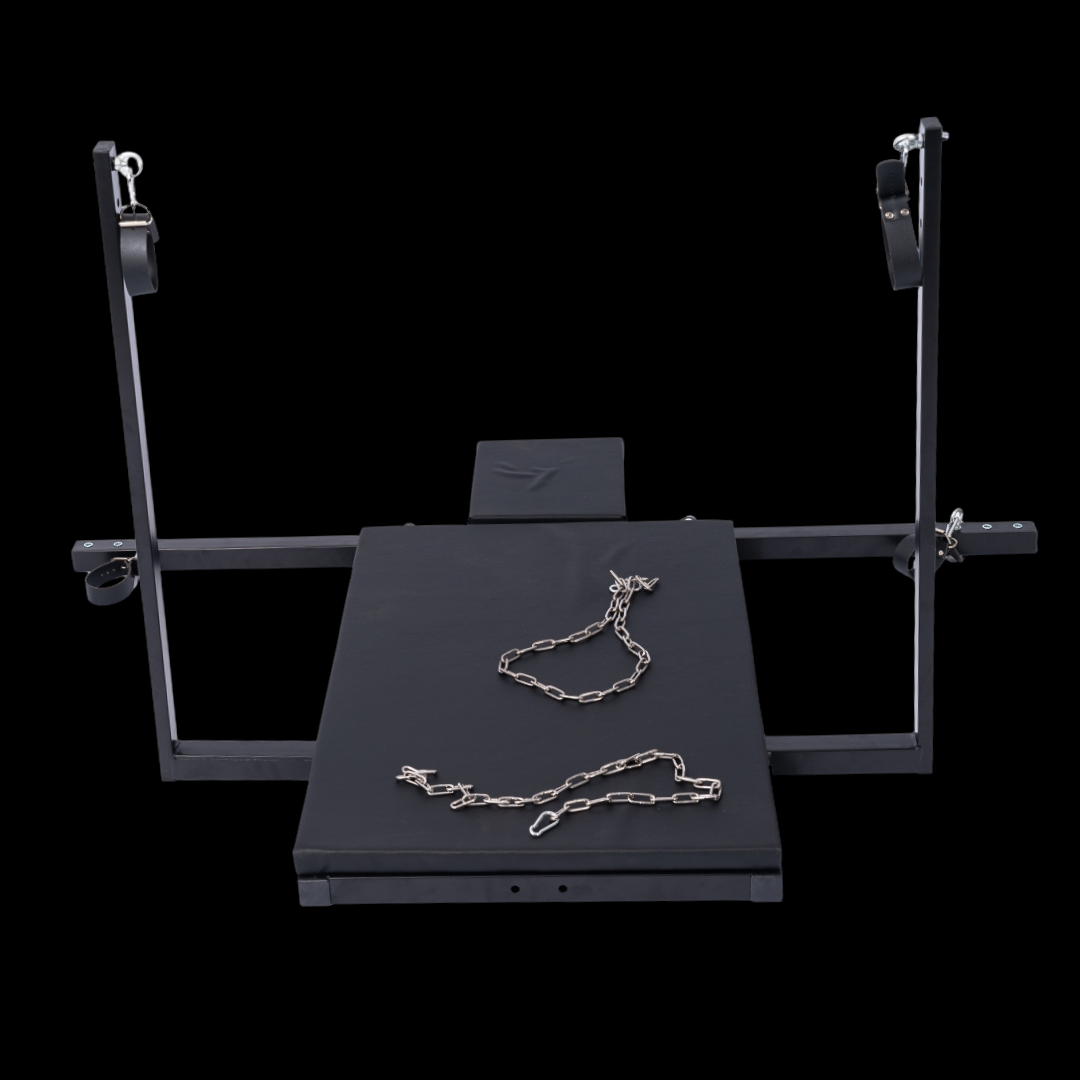 Roomsacred Floor Restraint Board Gyno Chair With Leg Stirrups Wrist and Ankle Cuff Restraints