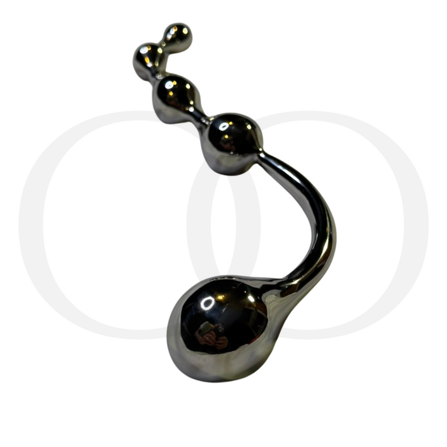 The Sculpted Pleasure Wand Solid Stainless Steel Weighted G-Spot & P-Spot Stimulator