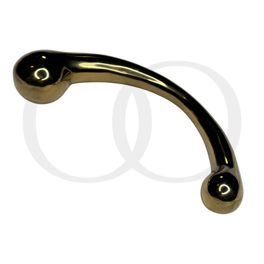 Signature Weighted Gold Stainless Steel Wand for Couples, Precision-Sculpted G-Spot and Prostate Pleasure Tool with Dual-Ended Curved Design