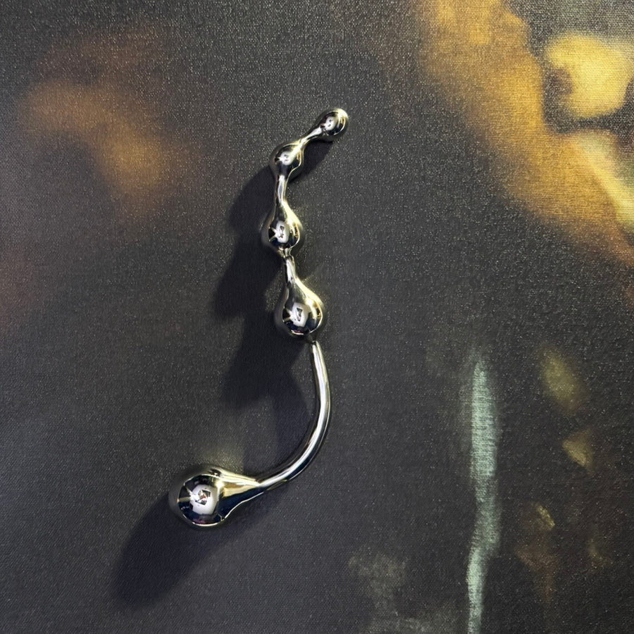 The Sculpted Pleasure Wand Solid Stainless Steel Weighted G-Spot & P-Spot Stimulator