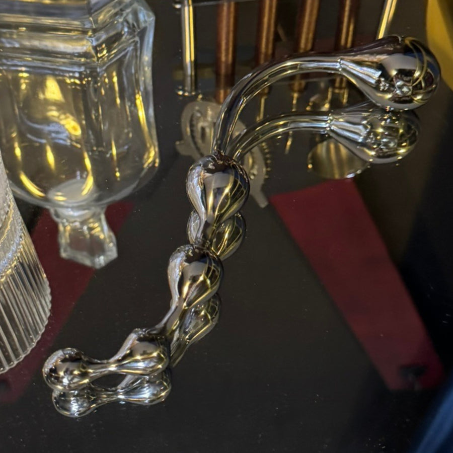 The Sculpted Pleasure Wand Solid Stainless Steel Weighted G-Spot & P-Spot Stimulator