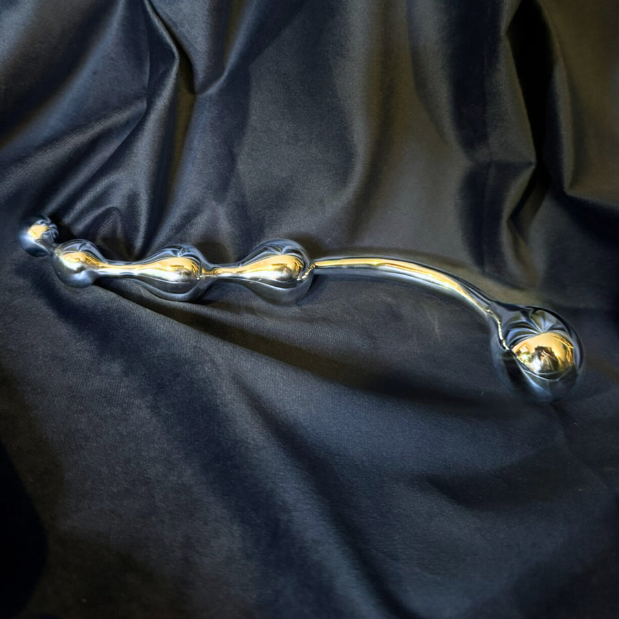 The Sculpted Pleasure Wand Solid Stainless Steel Weighted G-Spot & P-Spot Stimulator