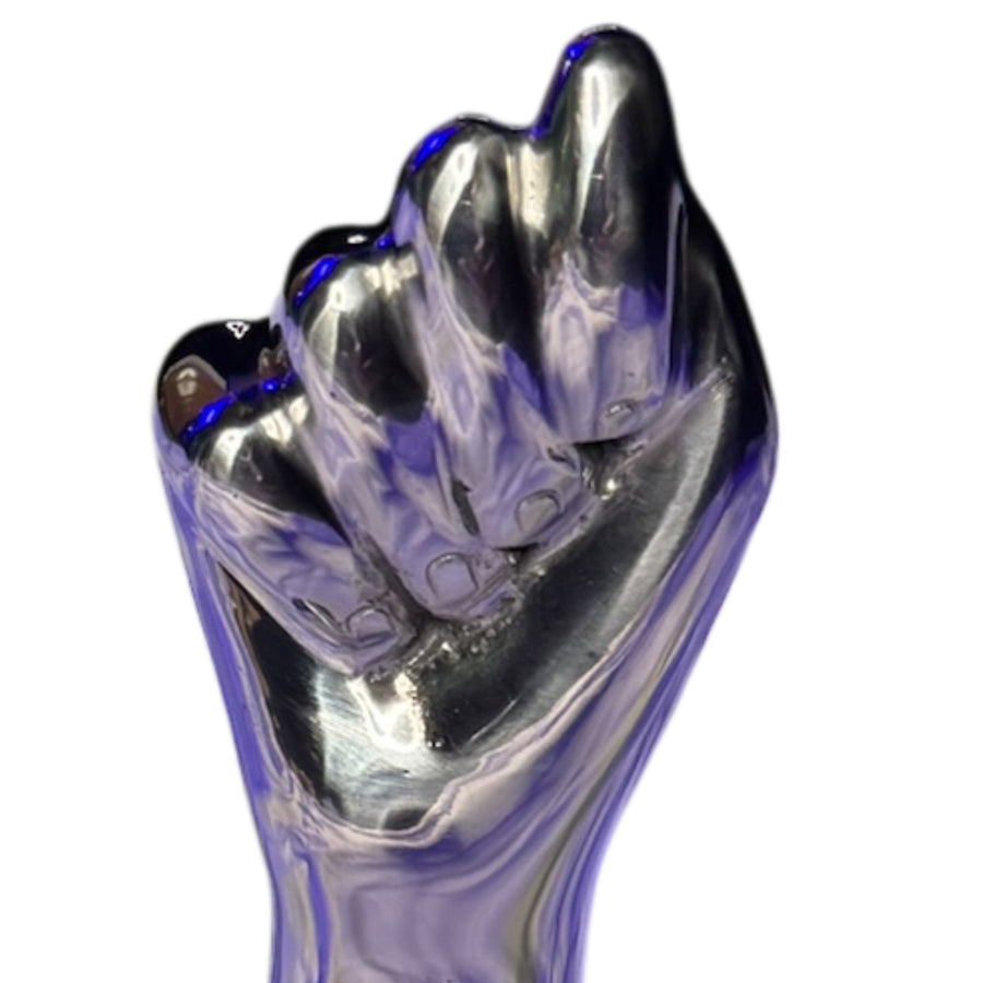 The Dominium Fist, Massive Solid Stainless Steel Power Sculpture for Provocative Display and Advanced Penetration