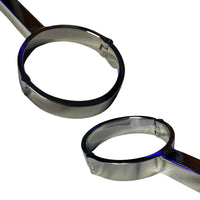 Thumbnail for Hinged Stainless Steel Ankle Spreader Bar with Locking Cuffs, Precision-Machined Restraint for Ritualized Control and Postural Exposure