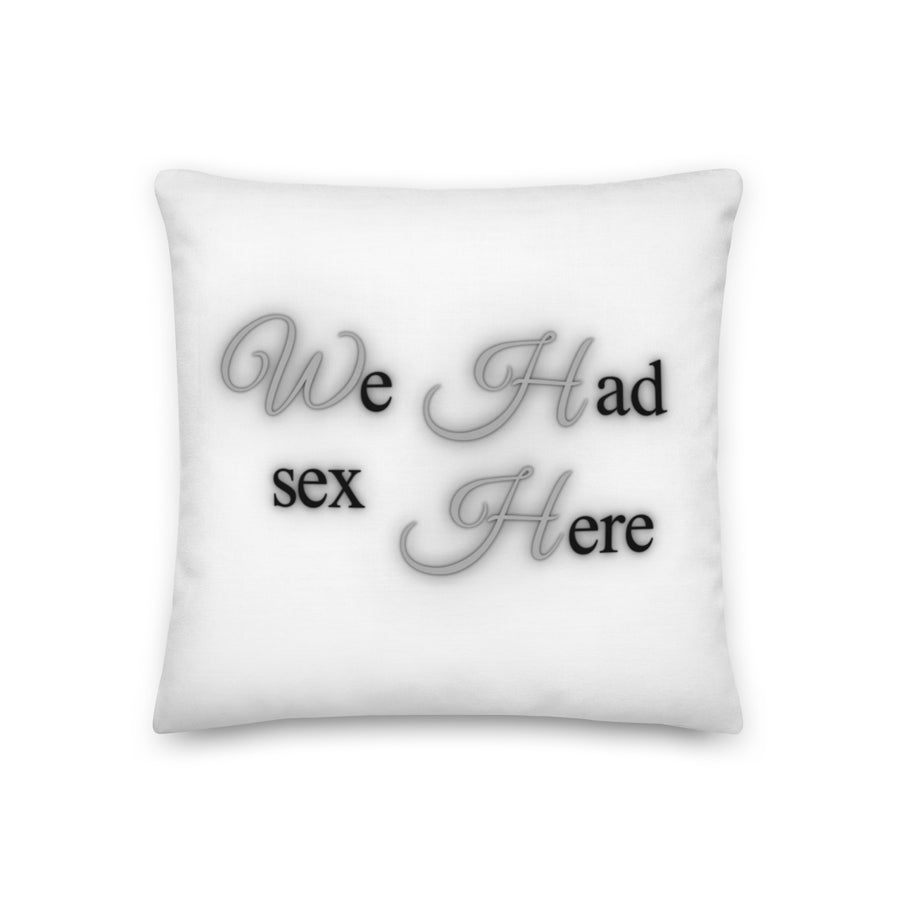 We Had Sex Here And Here Reversable Premium Pillow