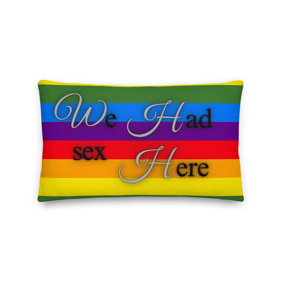 We Had Sex Here And Here Reversable Premium Pride Pillow