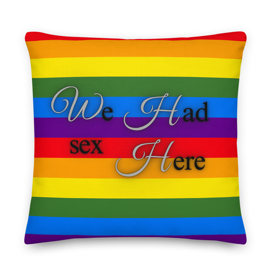 We Had Sex Here And Here Reversable Premium Pride Pillow