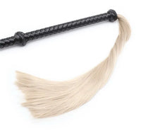 Thumbnail for Enchanting Blonde Hair Spanking Flogger Whip with Black PU Leather Handle for Adult Bedroom Sensory Play