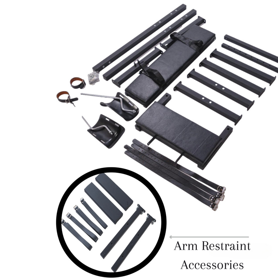 Roomsacred Gyno Chair Spanking Bench Adjustable Arm Splints & Wide Leg Stirrups BDSM Restraint Adult Bedroom Play Furniture