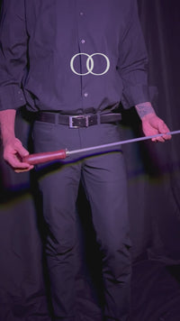 Serious Discipline Aluminum Spanking Cane Handcrafted Wooden Handle for Precision Impact Premium BDSM Accessory for Targeted Stimulation