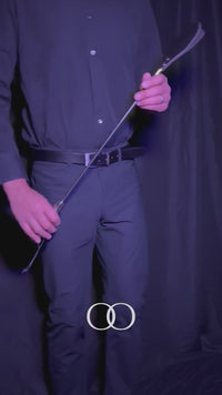 Solid Stainless Steel Riding Crop with Dual Leather Keeper Premium BDSM Whip Gear for Precision Play 27 Inches