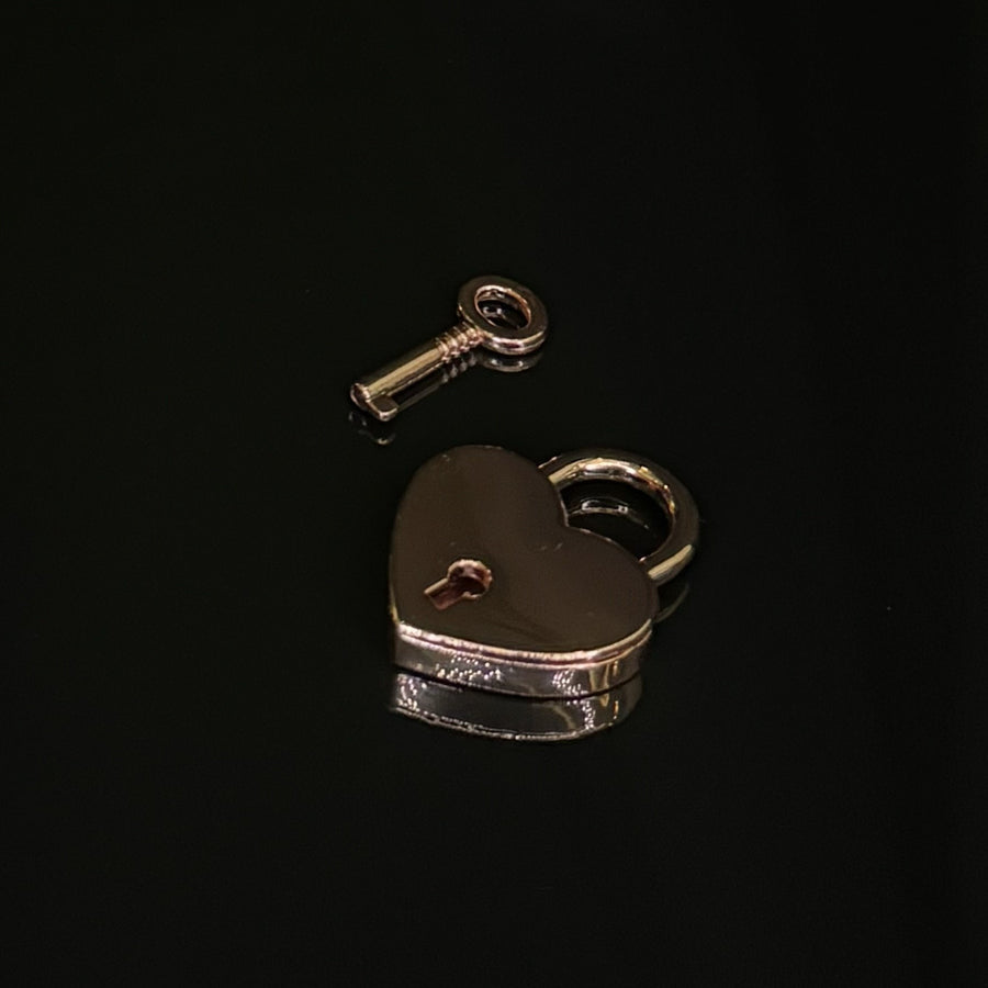 Elegant Heart-Shaped Lock in Rose Gold, Gold, or Silver Symbolic BDSM Accessory