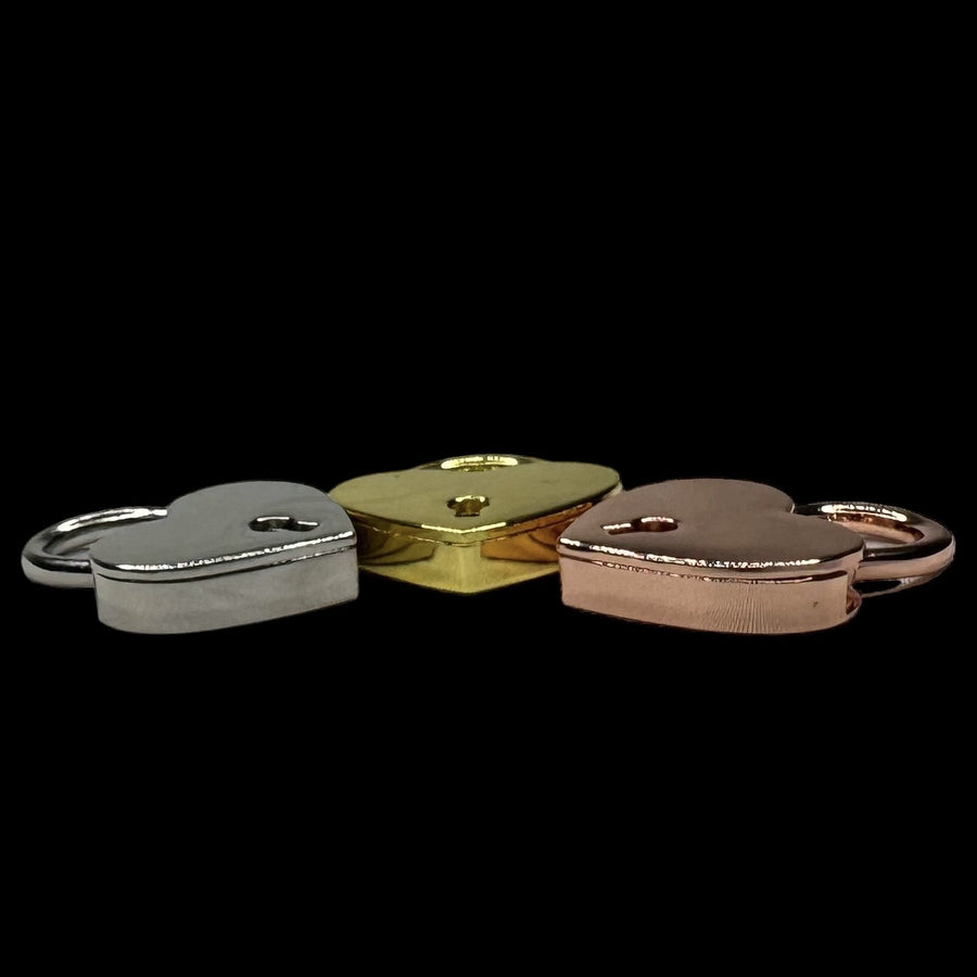 Elegant Heart-Shaped Lock in Rose Gold, Gold, or Silver Symbolic BDSM Accessory