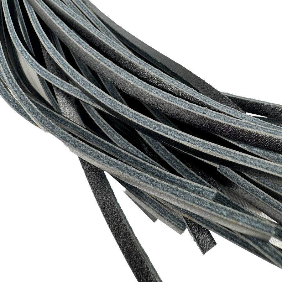 Serious Heavy Duty Leather Braided Flogger Whip with Extended Tassels & Rolled Handle Premium Sensory Play Accessory for Couples