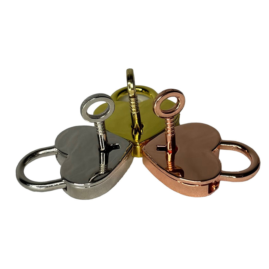 Elegant Heart-Shaped Lock in Rose Gold, Gold, or Silver Symbolic BDSM Accessory