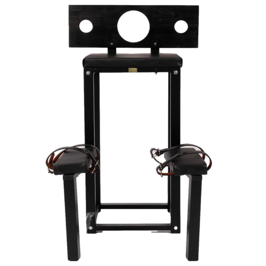 Roomsacred Bondage Bench Wood Neck and Wrist Yoke Stock Spanking Flogging Table Adult Sex Room Furniture