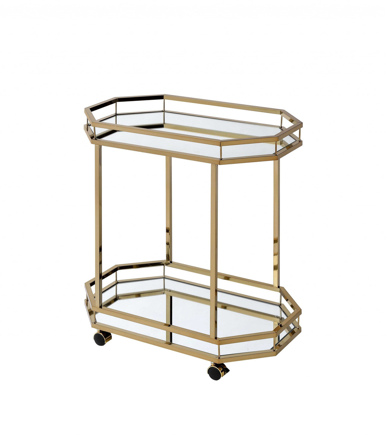 Champagne Mirrored Serving Cart
