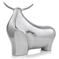 Thumbnail for Silver Extra Large Bull Sculpture
