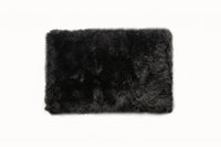 Thumbnail for 2' X 5' Black Natural Rectangular Sheepskin Area Rug