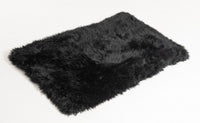 Thumbnail for 2' X 5' Black Natural Rectangular Sheepskin Area Rug