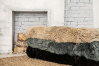 Thumbnail for 2' X 5' Black Natural Rectangular Sheepskin Area Rug