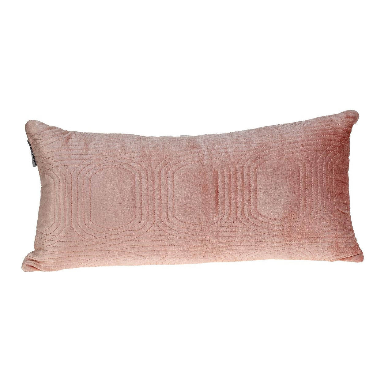 Quilted Velvet Pink Lumbar Throw Pillow