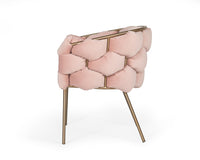 Thumbnail for Pink Geo Velvet and Brushed Brass Velvet Dining Chair