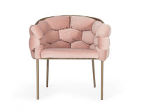 Thumbnail for Pink Geo Velvet and Brushed Brass Velvet Dining Chair