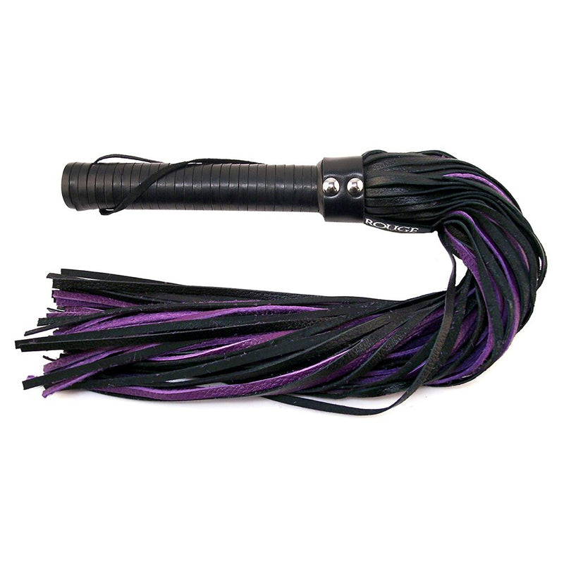 Rouge Flogger w/Leather Handle Blk/Purp