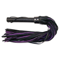 Thumbnail for Rouge Flogger w/Leather Handle Blk/Purp