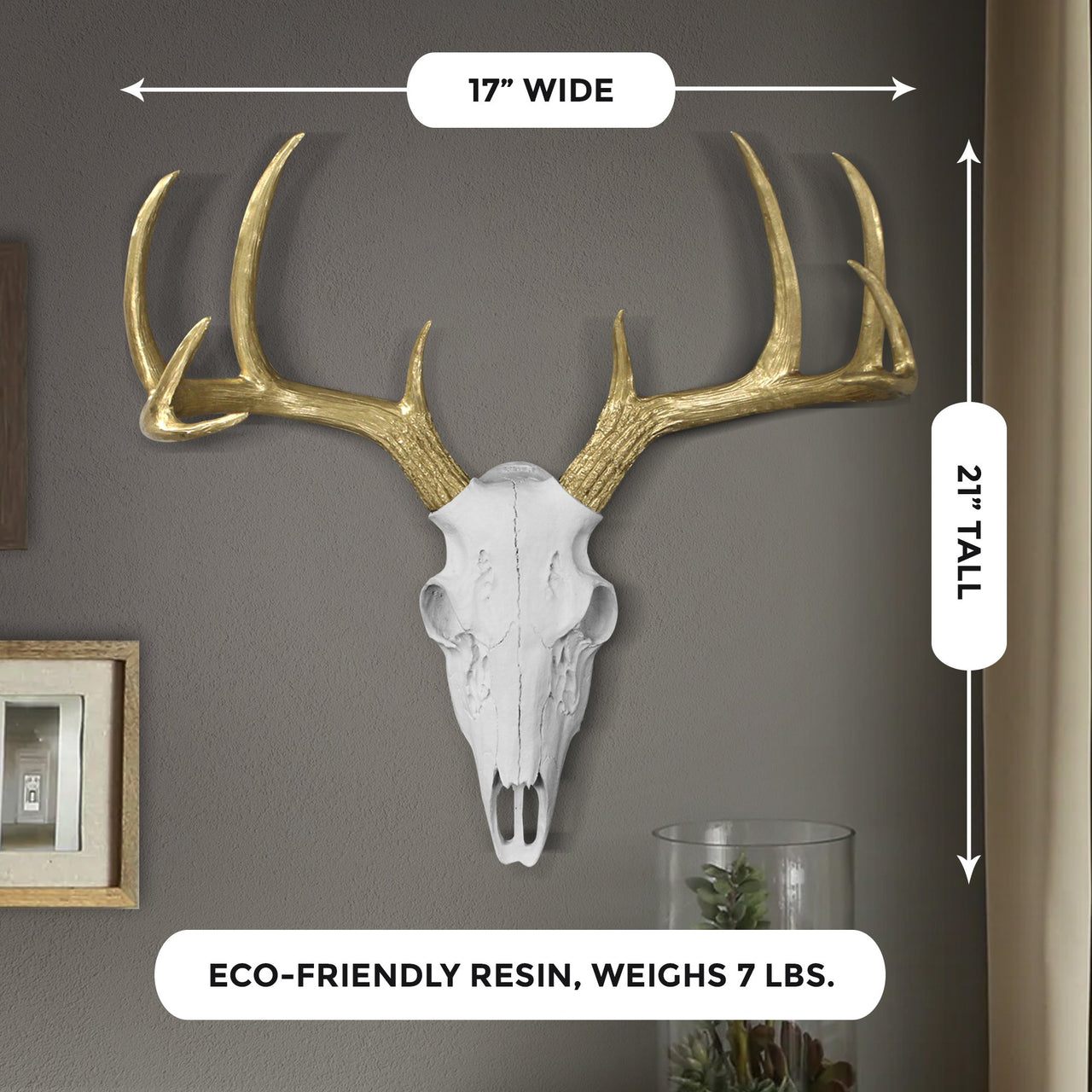 White Gold Deer Skull
