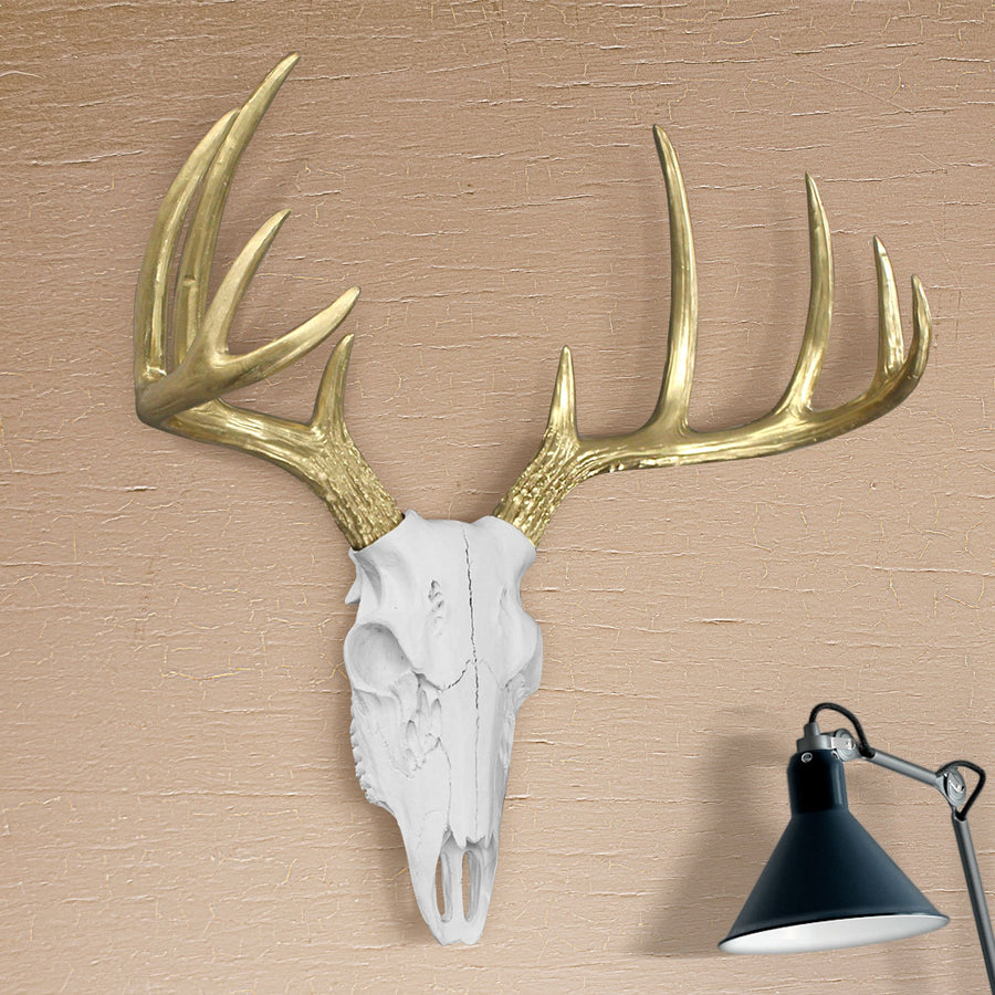 White Gold Deer Skull