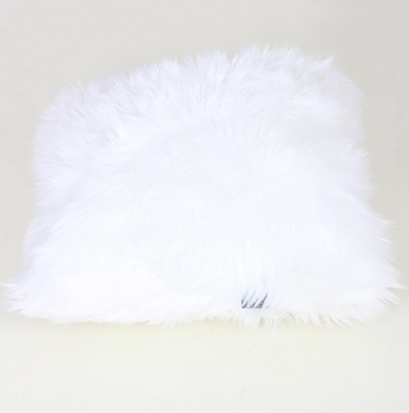 Luxury Faux Fur Decorative Pillow in White